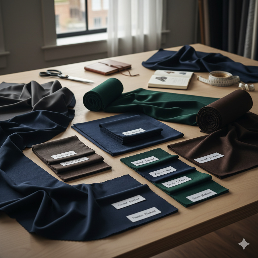 Blackout fabric materials